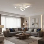 Lustra LED cu telecomanda LOTUS 32W, 3 Petale, lumina Rece/Calda/Neutra, Dimabila, Alb - imagine 3